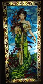 The Four Seasons Series is a series of four stained glass panels, each approximately 45 inches by 99 3/4 inches.