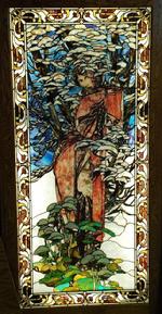 The Four Seasons Series is a series of four stained glass panels, each approximately 45 inches by 99 3/4 inches. "Winter"